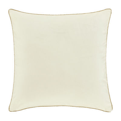 Queen Street Nicolas Winter White Embellished Square Throw Pillow