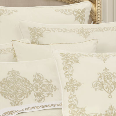 Queen Street Nicolas Winter White Embellished Square Throw Pillow