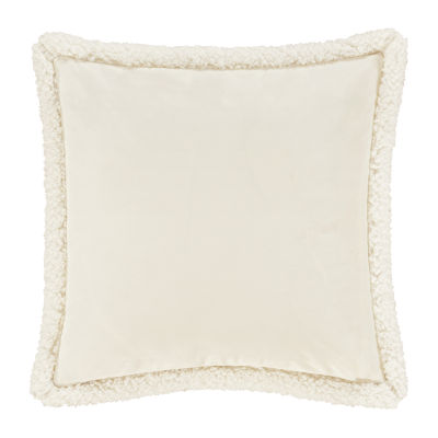 Queen Street Cozy Winter White Square Throw Pillow
