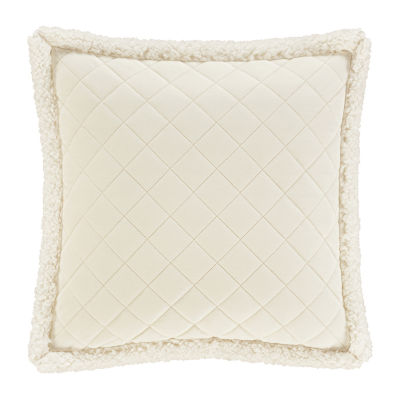 Queen Street Cozy Winter White Square Throw Pillow
