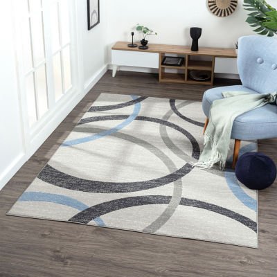 Riley Avril Geometric Stain Resistant Indoor Rectangular Area Rug