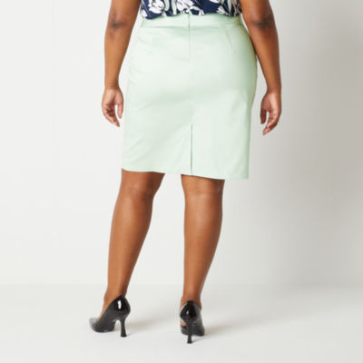 Liz Claiborne Womens Mid Rise A-Line Skirt-Plus