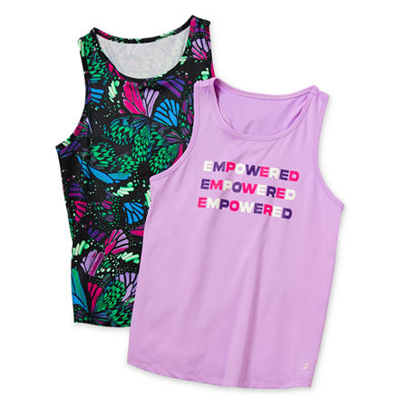 Xersion Little & Big Girls 2-pc. Crew Neck Tank Top, 2x-large (20.5) Plus, Black