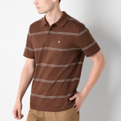 Arizona Mens Short Sleeve Striped Polo Shirt