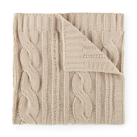 Linden Street Chenille Throw, One Size, Beige