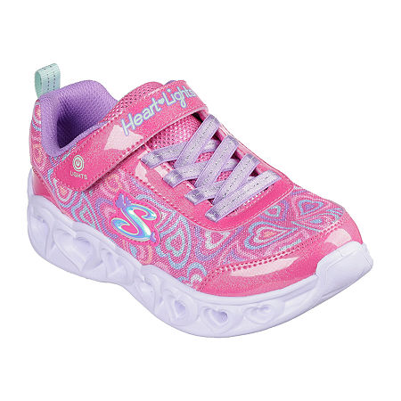 Skechers Girls Heart Lights Boogie Love Sneakers, 11 Medium, Pink