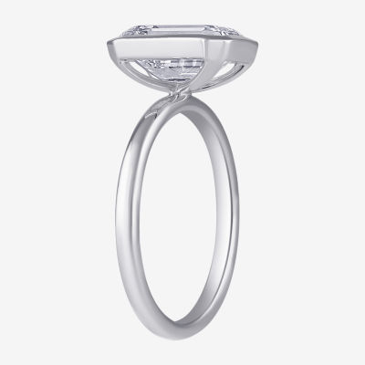 (F / Si1) Womens 3 CT. Lab Grown White Diamond 10K White Gold Solitaire Engagement Ring