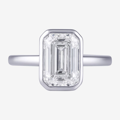 (F / Si1) Womens 3 CT. Lab Grown White Diamond 10K White Gold Solitaire Engagement Ring