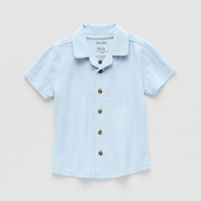 Okie Dokie Toddler & Little Boys Short Sleeve Regular Fit Button-Down Shirt