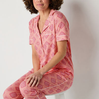 Liz Claiborne Womens Short Sleeve 2-pc. Pajama Sets