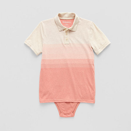 Thereabouts Little & Big Kid Boys Bodysuit Closure Easy-on + Easy-off Adaptive Short Sleeve Bodysuit In Pink