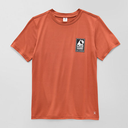 Xersion Little & Big Kid Boys Crew Neck Short Sleeve T-Shirt, M (10-12) Husky, Orange