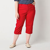 St. John's Bay Secretly Slender Womens Mid Rise Plus Capri Pant
