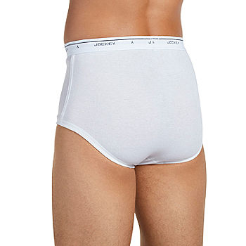 JC Penney Stafford Mens 6 Pack Full Cut White Briefs Underwear Size 38 