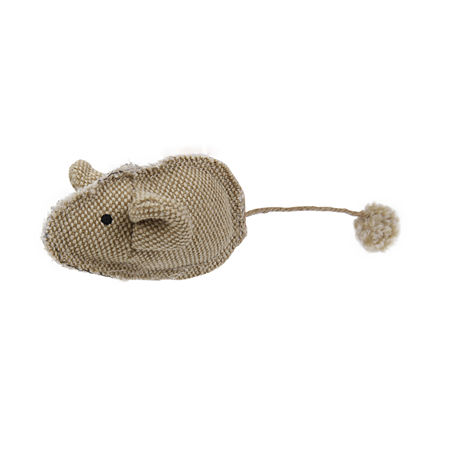 Pet Life Pompom Kitty Mouse Plush Catnip Cat Toy, One Size, Brown