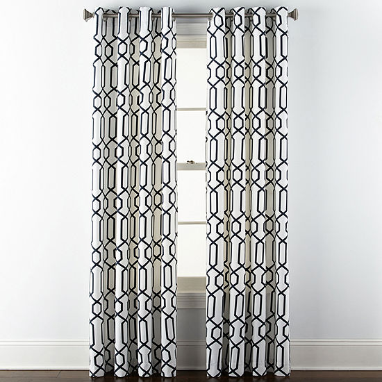 JCPenney Home Drapery Verona Treliss Light-Filtering Grommet Top Curtain Panel