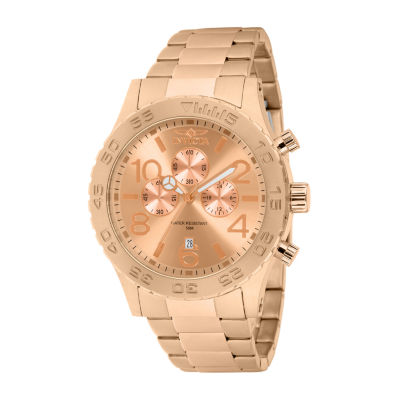 Invicta Specialty Mens Chronograph Rose Goldtone Stainless Steel Bracelet Watch 1271