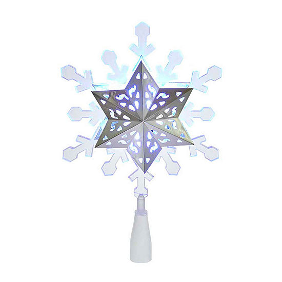 Kurt Adler Rotating Blue and White LED Lighted Snowflake Treetop