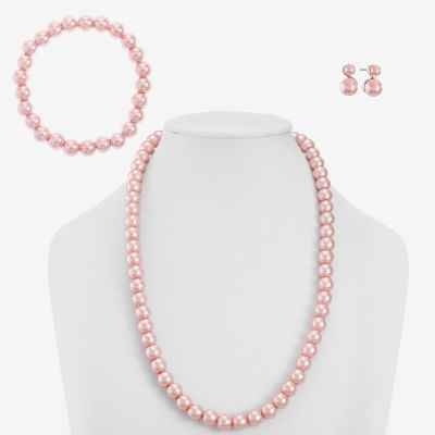 Monet Jewelry Collar Necklace, Stretch Bracelet And Stud Earring 3-pc. Simulated Pearl Set