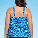 Trimshaper Argyle Tankini Swimsuit Top Plus