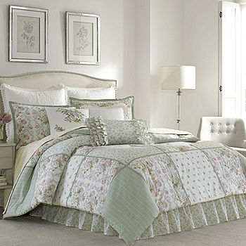 Laura Ashley Harper Floral Midweight Comforter, Color: Sage - JCPenney
