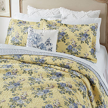 Home Expressions Cadence Floral Quilt Floral Hypoallergenic Quilt, Color:  Yolk Yellow - JCPenney