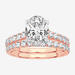 Signature By Modern Bride Womens 3 CT. T.W. Lab Grown White Diamond 14K Rose Gold Oval Bridal Set