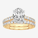 Signature By Modern Bride Womens 3 CT. T.W. Lab Grown White Diamond 14K Gold Oval Bridal Set