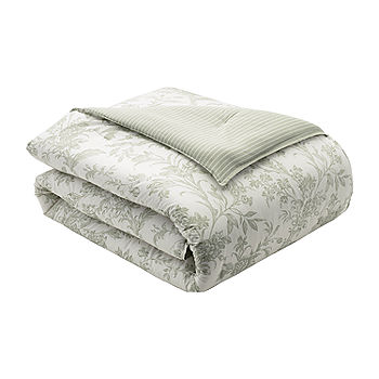 Laura Ashley Harper Floral Midweight Comforter, Color: Sage - JCPenney