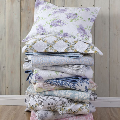 Laura Ashley Saltwater Floral Reversible Quilt Set