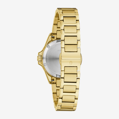 Bulova Marine Star Unisex Adult Diamond Accent Gold Tone Stainless Steel Bracelet Watch 98r294