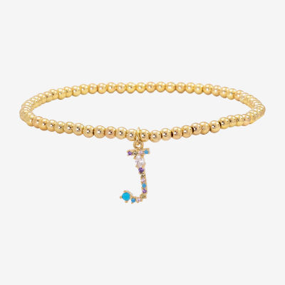 Sparkle Allure Cubic Zirconia 14K Gold Over Brass 6 3/4 Inch Bead