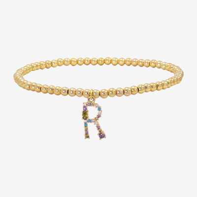 Sparkle Allure Cubic Zirconia 14K Gold Over Brass 6 3/4 Inch Bead