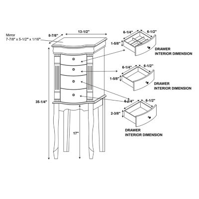 Powell Company Danika White Jewelry Armoire