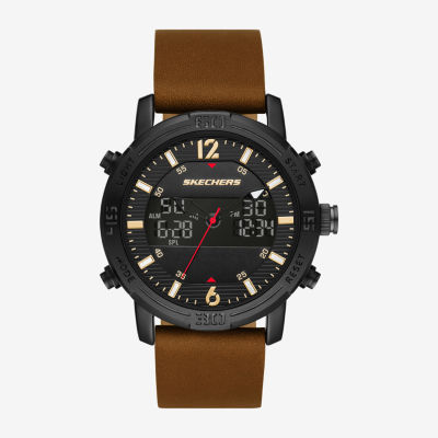 Skechers Mens Brown Leather Strap Watch Sr5153