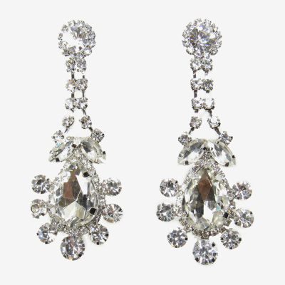Vieste Rosa Crystal Pear Chandelier Earrings