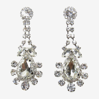 Vieste Rosa Crystal Pear Chandelier Earrings, Color Silvertone JCPenney