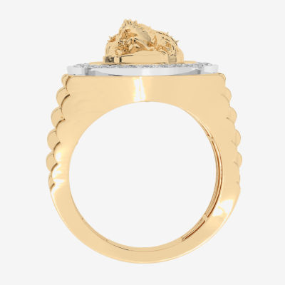 Mens 1/2 CT. T.W. Natural White Diamond 10K Gold Fashion Ring