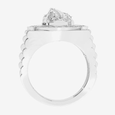 G-H / Si1-Si2) Mens 1/2 CT. T.W. Lab Grown White Diamond 10K Gold Fashion Ring