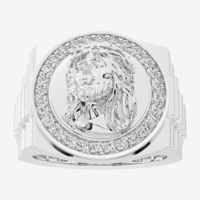 G-H / Si1-Si2) Mens 1/2 CT. T.W. Lab Grown White Diamond 10K Gold Fashion Ring