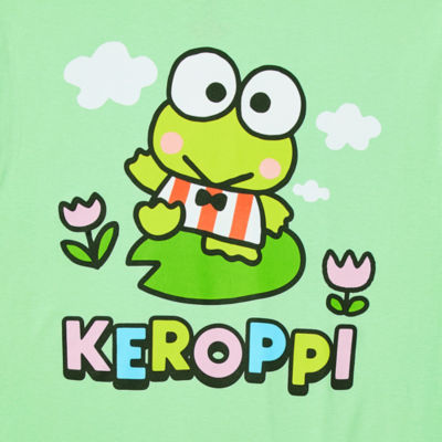 Juniors Sanrio Keroppi Boyfriend Tee Womens Crew Neck Short Sleeve Hello Kitty Graphic T-Shirt