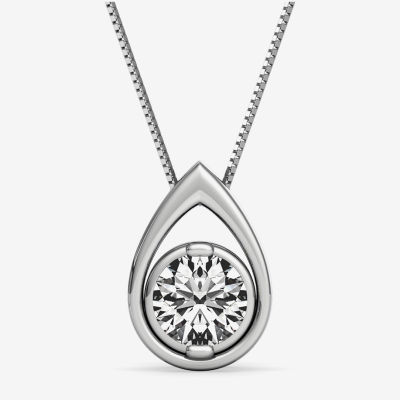 Sirena Womens 1/ CT. T.W. Natural Diamond 14K White Gold Pendant Necklace