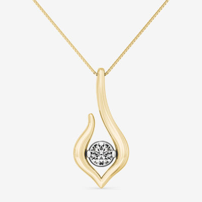 Sirena Womens 1/8 CT. T.W. Natural Diamond 14K Two Tone Gold Pendant Necklace