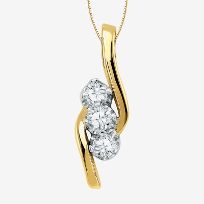 Sirena® ½ CT.T.W. Natural Diamond 3-Stone Pendant Necklace