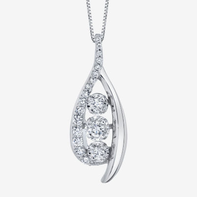 Sirena® ½ CT.T.W. Natural Diamond 14K White Gold Pendant Necklace