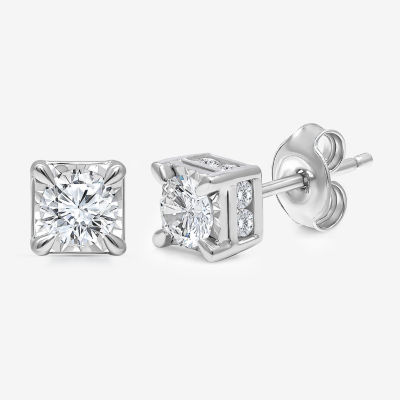 Tru Miracle 1 CT. T.W. Lab Grown White Diamond 14K White Gold 5.6mm Stud Earrings