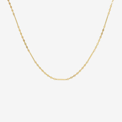 Made in Italy 10K Gold 18 Inch Solid Mesh Chain Necklace