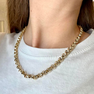Made in Italy 14K Gold 18 Inch Hollow Rolo Chain Necklace