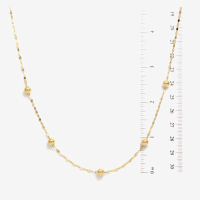 Made in Italy 14K Gold 18 Inch Solid Bead Chain Necklace
