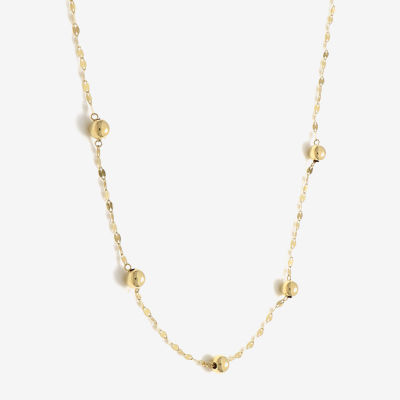 Made in Italy 14K Gold 18 Inch Solid Bead Chain Necklace